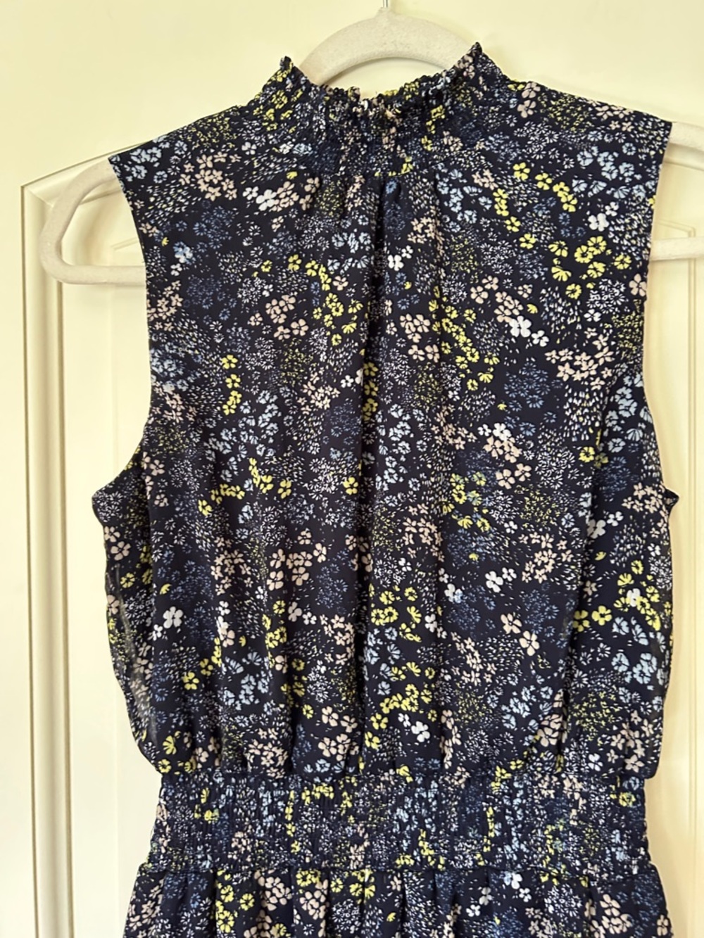 MSK Navy Floral Ruffle Tiered Sundress with Yellow Accents - Picture 2 of 10